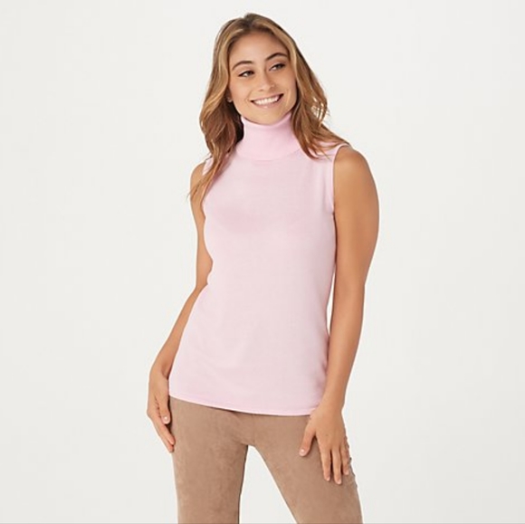 Joan Rivers Knit Sleeveless Turtleneck Teaberry XL - Picture 2 of 2